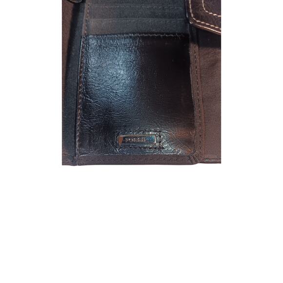 Fossil Black Leather Wallet | Bifold ID Window Card Holder | Minimalist - Picture 4 of 5